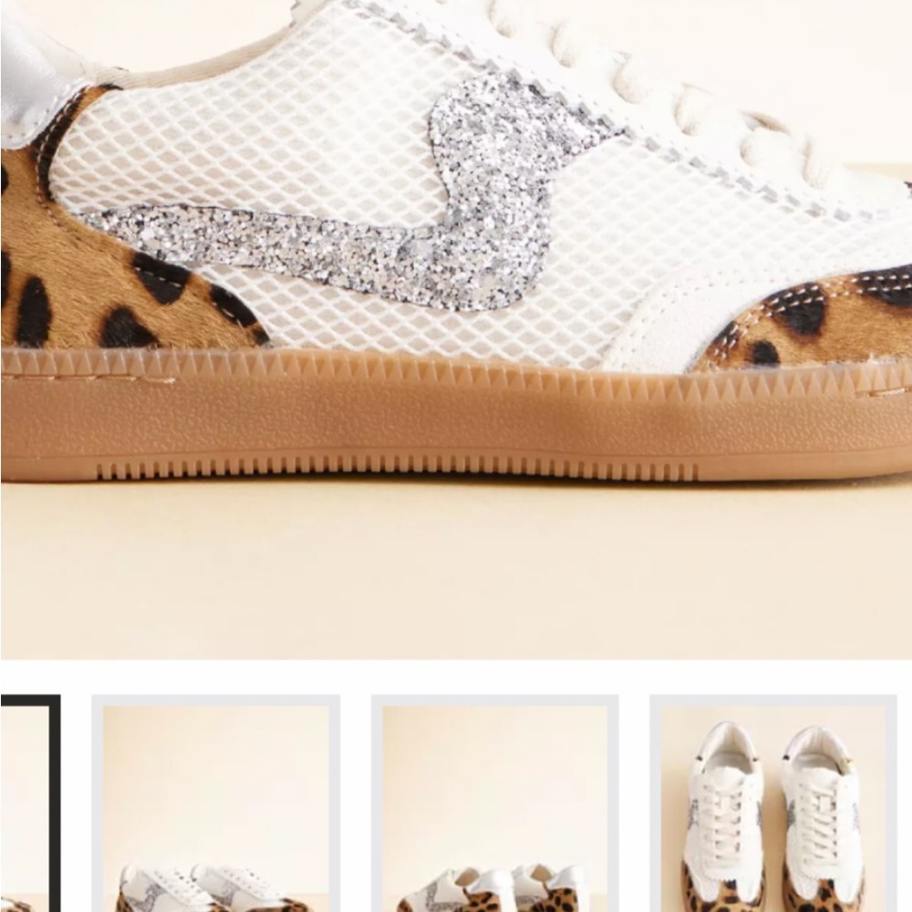 Dolce Vita Leopard Print and White Women's Sneakers.